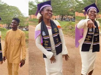 Nigerian woman praises husband for believing in her, sponsoring university education despite naysayers (WATCH)