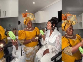 "Fruit of the womb" – Bride consumes 4 eggs for fertility blessing on wedding day (VIDEO)