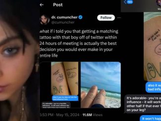 Lady gets matching tattoo with new boyfriend, barely 24 hours into relationship