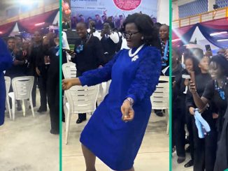 Man Bags First Class from Lead City University, His Mother Weeps and Dances at Graduation Ceremony