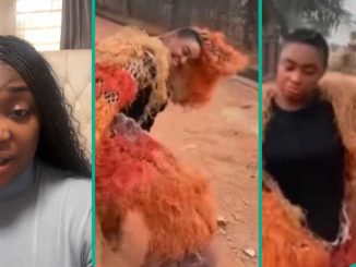 Lizzy Gold Apologises to Igbo People After Being Criticised for Wearing Masquerade Costume: "Taboo"