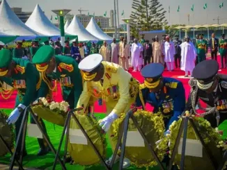 Navy, Airforce Officers Slump During Armed Forces Remembrance Day Parade