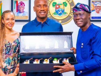 VIDEO: Ex-Chelsea Star, Didier Drogba Visits Gov Sanwo-Olu In Lagos