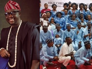 "My father has fulfilled his name, Japhet, meaning the extender" – Comedian Seyi Law shows 60% of his dad's children on his 98th birthday (WATCH)