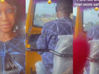 Lady surprised as she finds out she and Keke rider wore same outfit