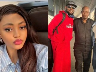 Regina Daniels reunites with her father at airport