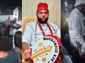 Businessman E-money gifts his brother Kcee ₦20 million, and gifted new cars to domestic staff for his birthday (WATCH)