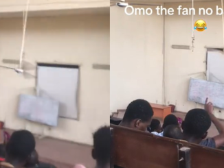 "The fan dey choose where e wan land" – Student Fɘars for Safety as Ceiling Fan Swings Sideways (WATCH)
