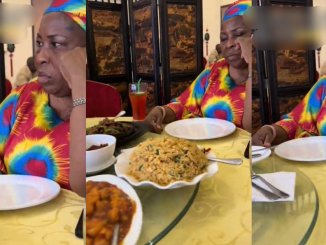 "Remain small make she st0ne us chicken wings" – Lady Shares Amusing Video of Her Mum's Reaction to Delayed Meal Due to Her Filming Food Content (WATCH)