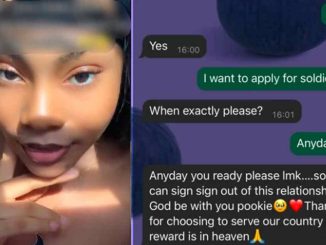 "I can sign out of this relationship" – Lady shares her boyfriend's 'understanding response' after informing him of her plans to join the army (WATCH)
