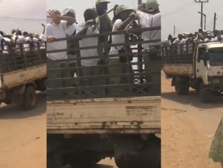 NYSC members board minivan due to lack of public transport after CDS (WATCH)