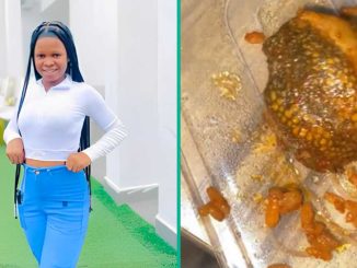 Nigerian Lady Cries out after Buying Food from "Mama Put," Shows Confusing Meat She Was Given