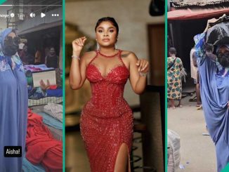 Actress Bimbo Ademoye Rocks Disguise to Market, Moves Around and Prices Goods Freely: “Celeb Life”