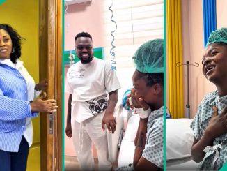 Egungun Surprises Wife in Labour Room With Tope Alabi As She Gives Birth to 1st Child: “So Sweet”