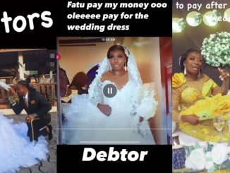 Vendor exposes couple for taking wedding gown on credit, failing to clear debt