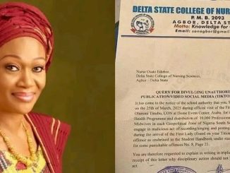 Delta nursing school queries student after incident with Remi Tinubu