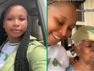Old Woman Cries As NYSC Member Who Stayed With Her Leaves After End of Service Year