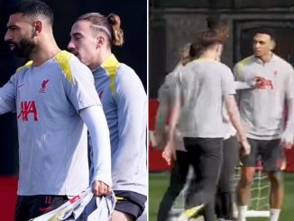 UCL: Salah, Alexander-Arnold in tense training ground moment before PSG clash