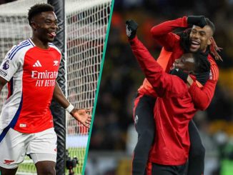 "Naija Connect": Arsenal’s Bukayo Saka Gets Warm Greetings From Super Eagles Duo Iwobi and Bassey