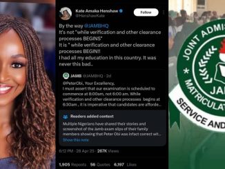 Kate Henshaw corrects JAMB's grammar mistake in public post