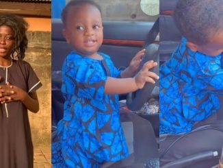 "These kids know and observe everything" – Lady stúnned after discovering a 1-year-old boy attempting to drive his dad's car (VIDEO)