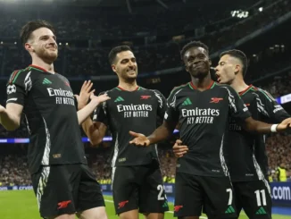 Champions League: Arsenal dump Real Madrid out, to face PSG in semi-final
