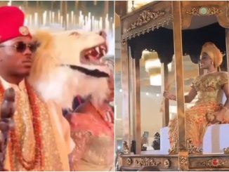 Mixed reactions as couple make grand entrance to their wedding reception in Anambra