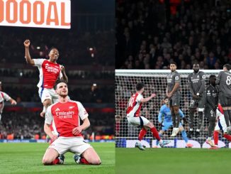 Rice double helps Arsenal crush Real Madrid in first-leg rout