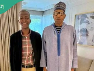 Ex-EFCC Boss Bawa Pays Surprise Visit to Buhari in London, Photos Surface