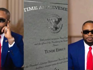 Tunde Ednut becomes US citizen, reveals special award from Joe Biden
