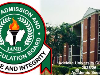 Adeleke University cut-off mark