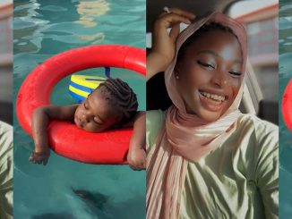 "He decided to sleep on water" – Lady shares heartwarming video of her 2-year-old taking a nap "on water" (WATCH)
