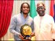 Lookman presents CAF POTY award to Tinubu in Lagos 